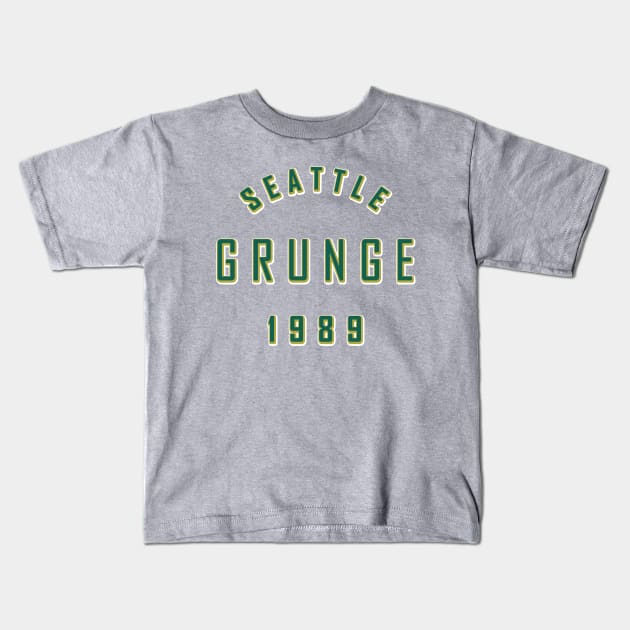 SEATTLE GRUNGE 1989 Kids T-Shirt by KIMIDIGI